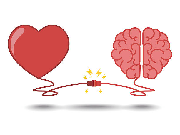An illustration showing a heart and brain connected by an electric cord with sparks at the connection point, symbolizing the link between mental and cardiovascular health—emphasizing Dr. Jai Bhagwan Dhull’s focus on the mind-heart connection in cardiothoracic care.
