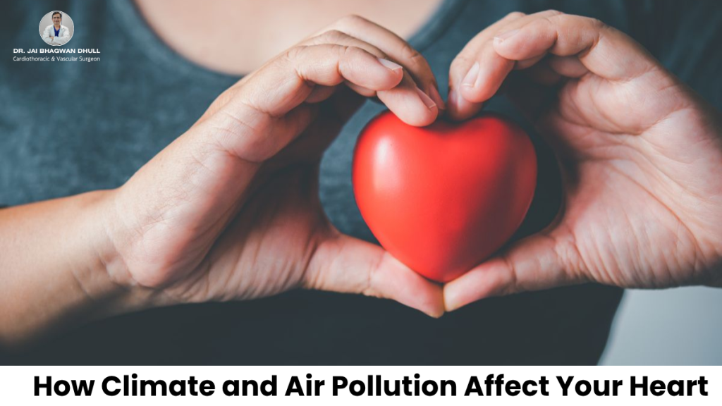 Hands holding a red heart symbol against the chest, promoting heart health awareness by Dr. Jai Bhagwan Dhull.